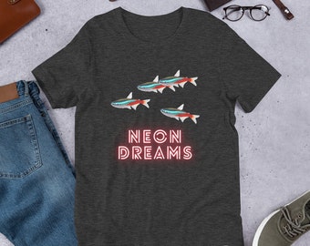 Funny Fishkeeper T-Shirt Gift | Freshwater, Tank, Aquascape | Fish, Aquarium Pets, Fishing | Unisex - Men & Women&#39;s Tee | Neon Tetra