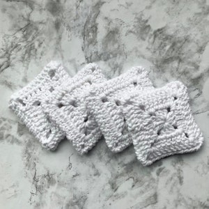 Square Cotton Crochet Scrubbies - homemade facial scrubby - decorative square washcloths