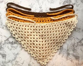 Sunrise Crochet Bandana - homemade kerchief - for her - hippy bandana homemade