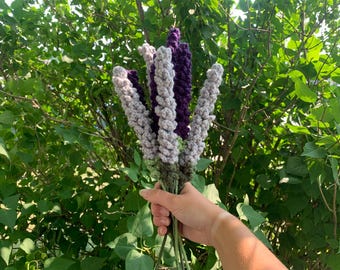 Handmade Crochet Lavender Bouquet – Artificial Floral Decor