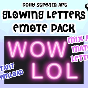 Letras rosa brilhantes Twitch Emote, LOL emote, Instant Download Emote para YouTube ou Discord