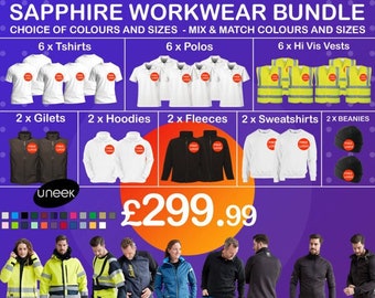 Workwear Bundles - Sapphire Workwear Bundle - Items with your logo embroidered, Mix sizes and colours.Workwear Bundle,