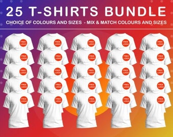 Workwear Bundle, Personalised Workwear20 T-Shirts Workwear Bundle, 20 T-shirts with your logo embroidered, Mix sizes and colours.