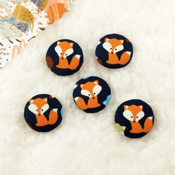 Boutons en tissu renard boutons pour bébé avec œillet/tige pour vêtements pour enfants, boutons d'animaux, accessoires de fournitures de couture
