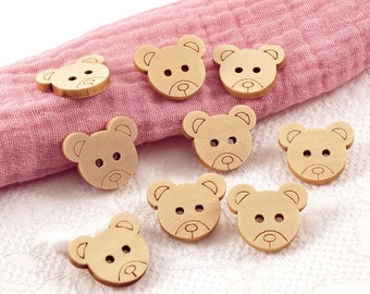 Bear Buttons Kids Baby Houten Knopen Kinderknopen voor kinderkleding, dierenknopen, naaiaccessoires