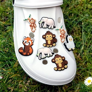 Monkey Kangaroo Elephant Panda Shoes Pin Pendant Jungle Animals Shoe Pin Shoe Charms*