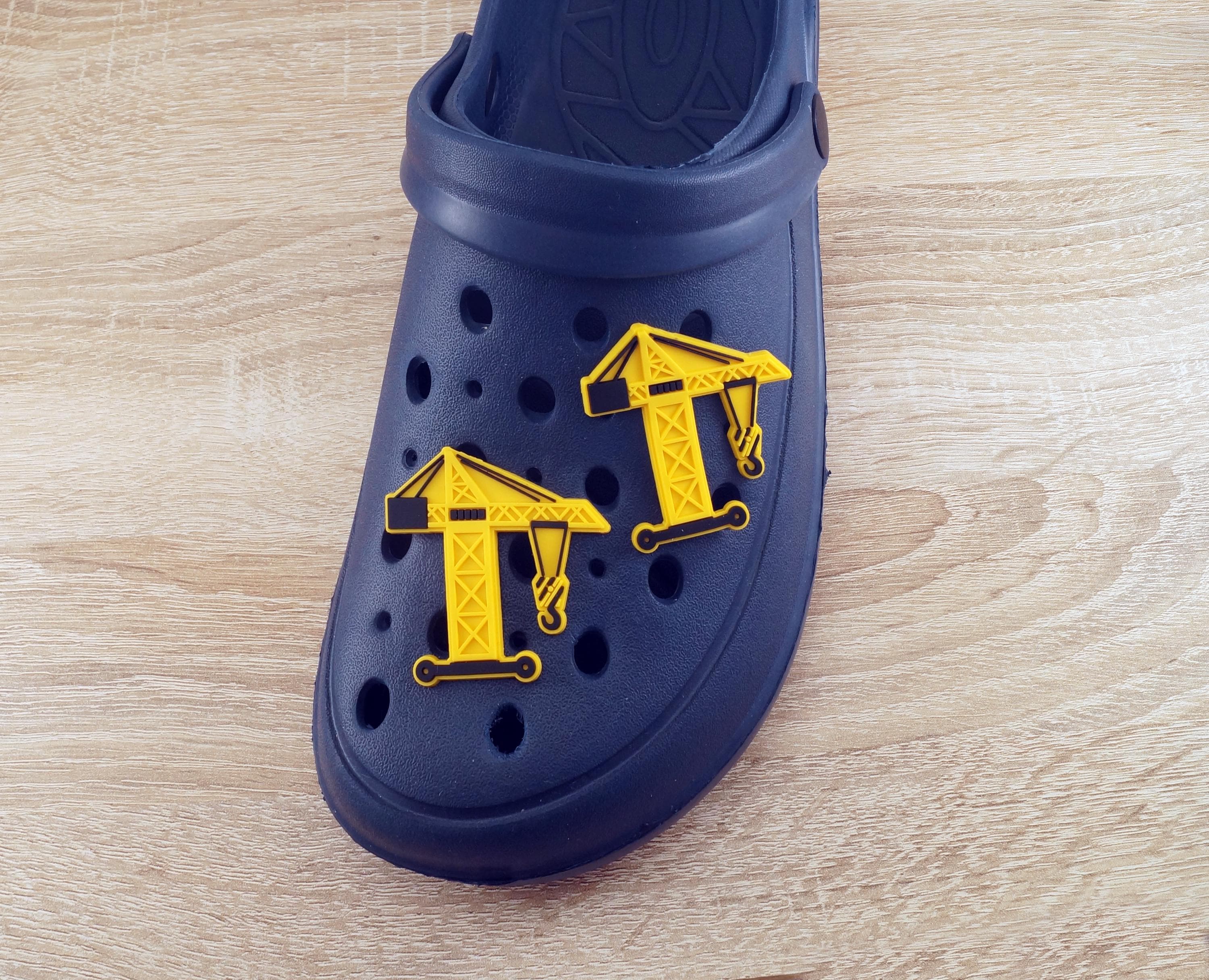 Crane construction crane shoes pin boy construction site shoe pin windmill shoe charm shoes* for Santa Claus Advent calendar Christmas