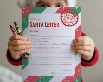 Letter to Santa | Printable Santa Wish List | Christmas Letter | Easy to Print Santa Letter | Instant Download