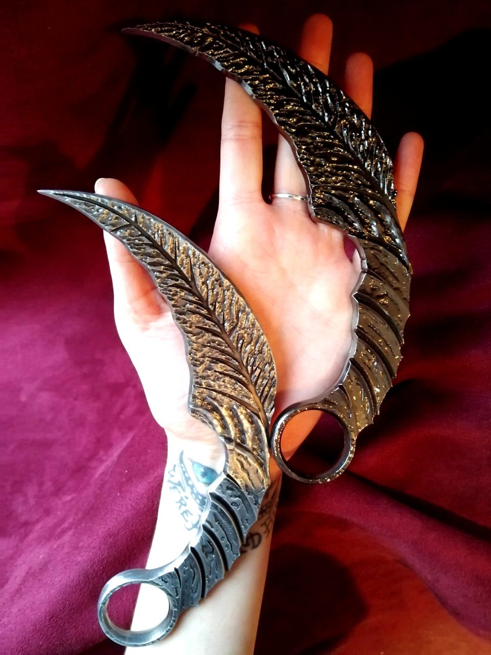 One of Steel Maze Blades Demon Knife Karambits Mazikeen Etsy