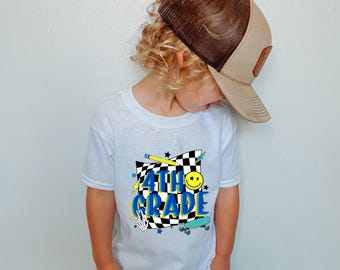 Custom Back to School Shirt for Boy, Kindergarten Shirt, First Day Grade Shirt, Personalized Boy Tee, Grade Level Shirt, Kid School Outfit