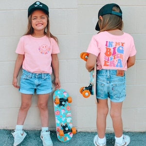 In My Big Sister Era Shirt, Big Sister Toddler Shirt, Retro Kids Shirt, Youth Tee, Gifts for Kids, Smiley Face Tee, Pregnancy Announcement