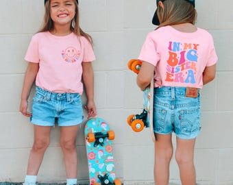 In My Big Sister Era Shirt, Big Sister Toddler Shirt, Retro Kids Shirt, Youth Tee, Gifts for Kids, Smiley Face Tee, Pregnancy Announcement