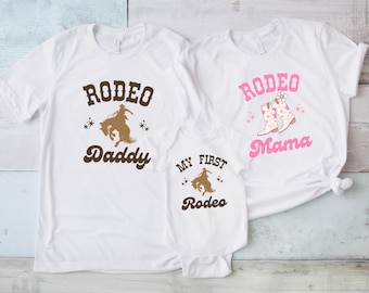 Custom Rodeo Family Shirt, Family Matching Shirt, Western Vibes Gift, First Rodeo Sweater, Western Country Family Tee, Country Kids Shirt