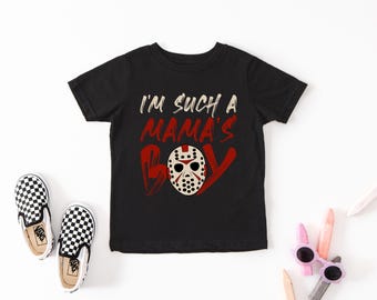 Mama's Boy toddler shirt, Mama's Boy, Jason, Horror Shirt, Friday the 13th, Halloween Gift, Cute toddler shirt, Toddler Gifts,  Funny Shirt