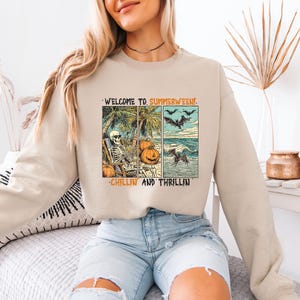 Summerween Shirt, Spooky Summer Tee, Halloween in July Shirt, Funny Halloween Shirt, Retro Summer Goth Tee, Summer Halloween T-Shirt