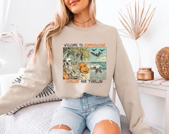 Summerween Shirt, Spooky Summer Tee, Halloween in July Shirt, Funny Halloween Shirt, Retro Summer Goth Tee, Summer Halloween T-Shirt