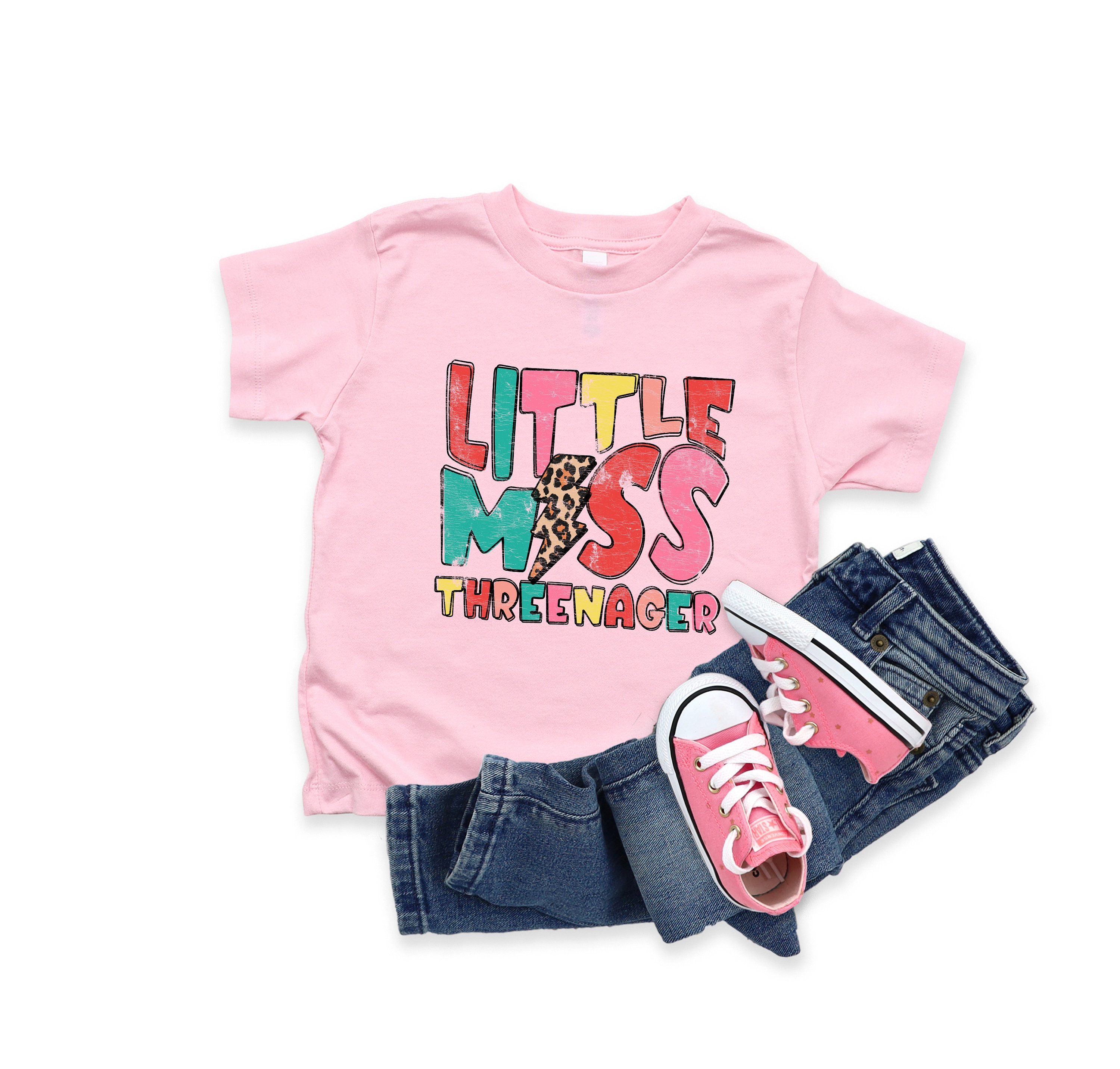Little Miss Threenager Toddler Shirt, Third Birthday Toddler Tee, Birthday Girl Shirt, Girls Birthday Tee, Birthday Kids