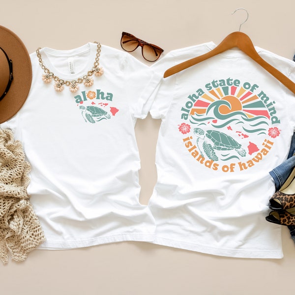 Aloha State of Mind, Aesthetic Hawaii Shirt, Hawaii Surf Beach, Hawaiian Turtle Sweatshirt, Aloha T-Shirt, Summertime, Vacation Vibes Shirt