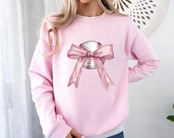 Coquette Baseball Shirt, Pink Bow, Soft Girl Aesthetic Shirt, Baseball Shirts, Baseball Sweatshirts, Mom Baseball Day Tee, Baseball Vibes