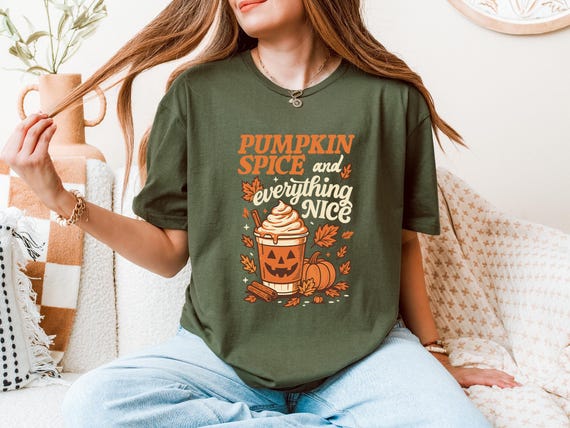 Pumpkin Spice Lover Shirt, Pumpkin Spice Everything Nice Halloween Shirt, Latte And Pumpkin Tee, Vintage Halloween Tee, Spooky Season Shirt