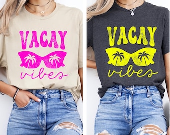 Vacation Vibes T-Shirt, Summer Vibes Shirt, Beach Babe Shirt, Beach Vacation shirt, Summer Beach Shirt, Beach Lover Tee, Sunglasses T-Shirt