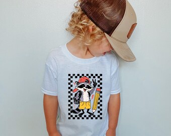 Funny Raccoon School Shirt, Gift for Kids, Raccoon Toddler Shirt, Feral Boys Shirt, Funny Animal Outfits, Back To School Raccoon Shirt