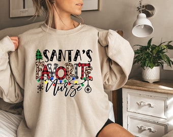 Santa's Favorite Nurse Shirt, Nurse Shirt, Nurse Life Shirt, Cute Santa Tee, Christmas Gift, Merry Christmas Shirt, Christmas Gift for Her