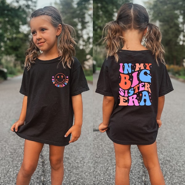 In My Big Sister Era Shirt, Big Sister Toddler Shirt, Retro Kids Shirt, Youth Tee, Gifts for Kids, Smiley Face Tee, Pregnancy Announcement