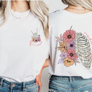 Rad Tech Floral Skeleton Shirt, Radiology Graduation Gift, Radiology Skeleton Shirt, RAD Tech Tee, X-ray Tech Shirt, Radiology Grad Gifts