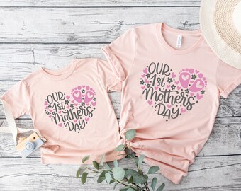 Our First Mother's Day Shirts, Matching Mama And Mini Shirt, Cute Mother's Day Gift, 1st Mothers Day Outfit, Cute and Colorful Shirt