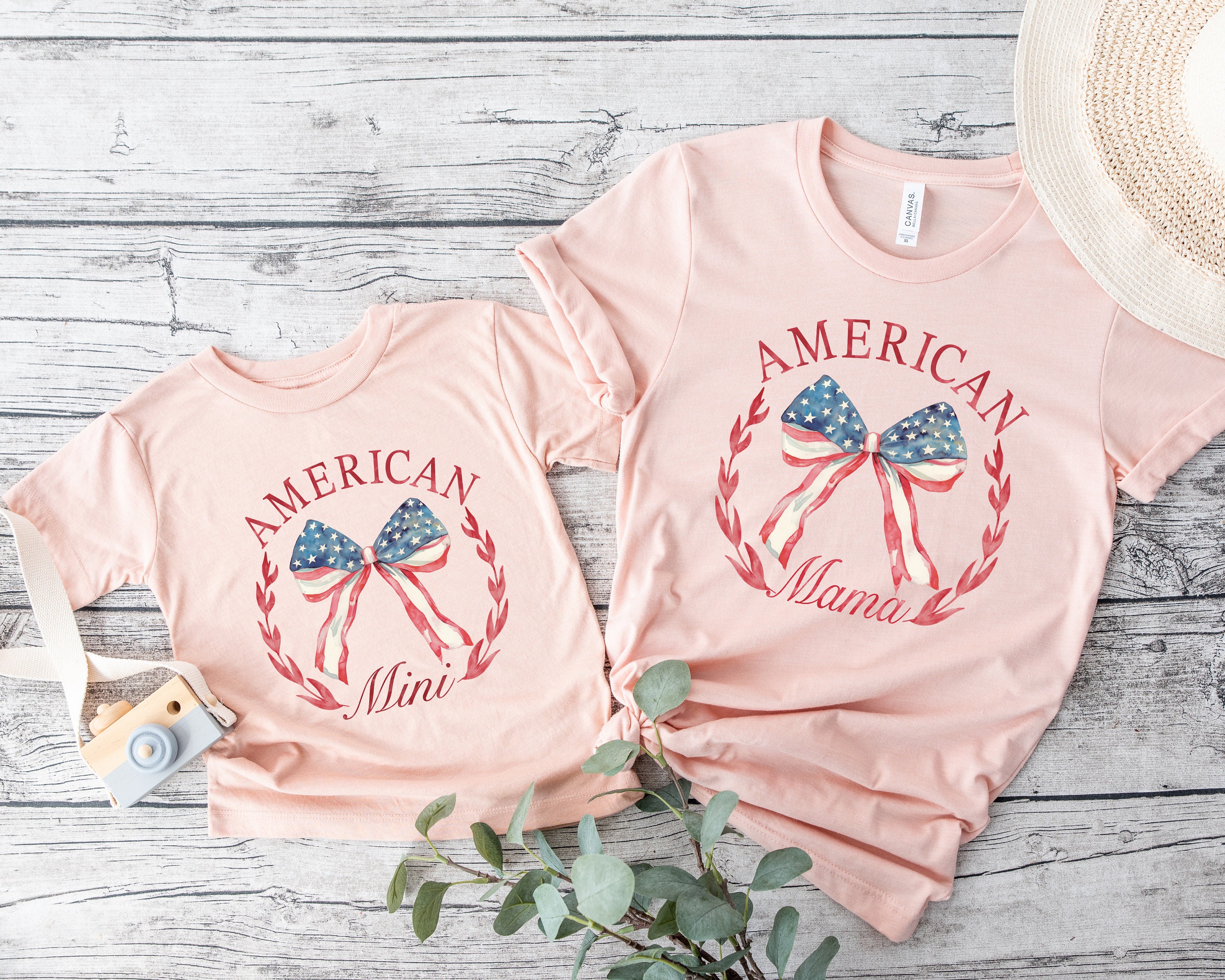 American Mama and Mini Coquette Shirt, 4th Of July Shirt, America Shirt, 4th of July Gift, Mommy and Me Matching Shirt, Mom Life, Mom Gift