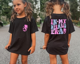 In My Mermaid Era Shirt, Cute Mermaid Shirt, Mermaid Birthday Girl Gift, Retro Kids Shirt, Mama&#39;s Little Girl Shirt, Cute Toddler Gifts