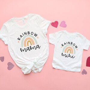Rainbow Mama Mini T-shirt, Mama and Baby Shirt, Rainbow Mama Shirt, Rainbow Mini shirt, Mama Mini Matching Shirt, Mom gift, Mom Life