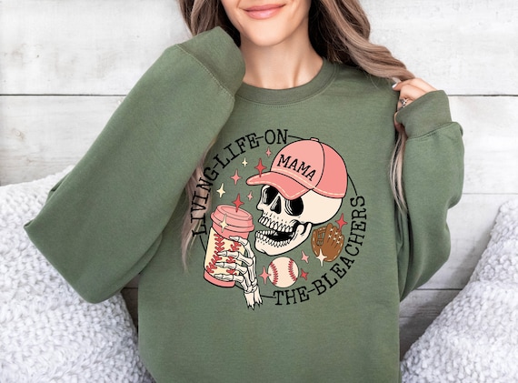 Skull Baseball Mom Shirt For Women Skull Baseball Mom Shirt For Women