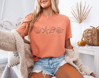 Comfort Colors Beach Shirt, Summer Graphic Tee, Ocean Lover Gift, Coastal Vibes Shirt, Vacation Shirt for Women