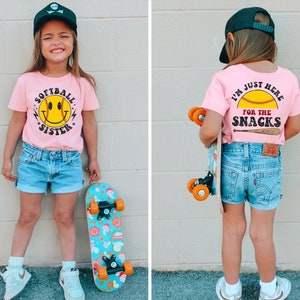 I'm Just Here for the Snacks Softball Sister Shirt, Softball Season, Sports Fan, Softball Sister Gift, Softball Snack, Softball Kids Shirt