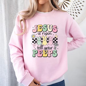 Easter Christian Shirt, Jesus Is Risen Tell Your Peeps Shirt, Jesus Easter Shirt, He is Risen Shirt, Religious Easter Gift, Happy Easter Tee