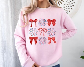 Coquette 4th of July Shirt, American Shirt, USA Shirt, Retro 4th of July Shirt, Trendy Summer Shirt, Coquette Bow Tee, Patriotic Shirt