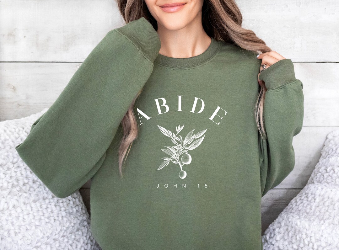 T-shirt Femme Chrétien – Message « Abide Jean 15:4 » – 100% Coton – Coupe Classique – Neuf Avec étiquette