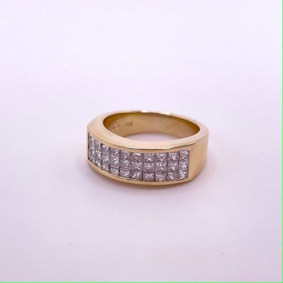 Estate Invisible Set Diamond Band Ring - image 2