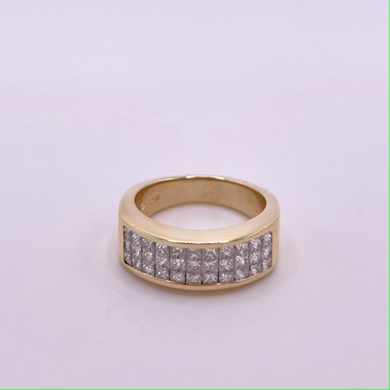 Estate Invisible Set Diamond Band Ring - image 4