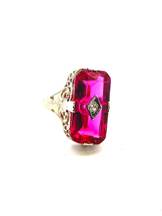 Ruby & Spinel White Gold Ring - image 2