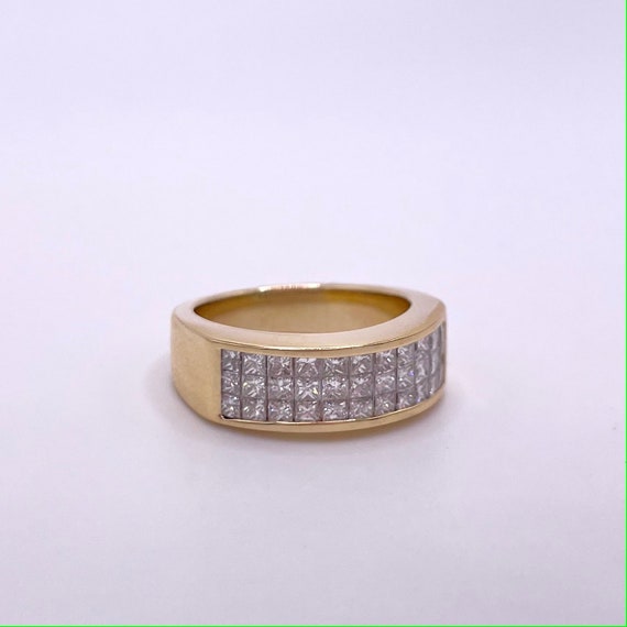 Estate Invisible Set Diamond Band Ring - image 1