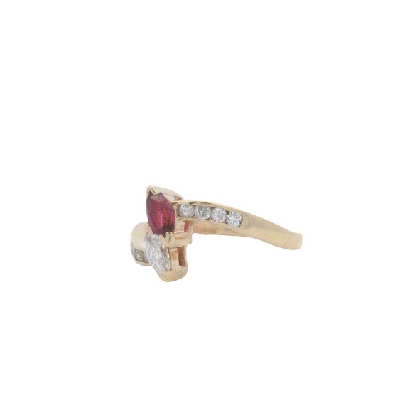 Vintage Ruby Diamond Gold Ring - image 3