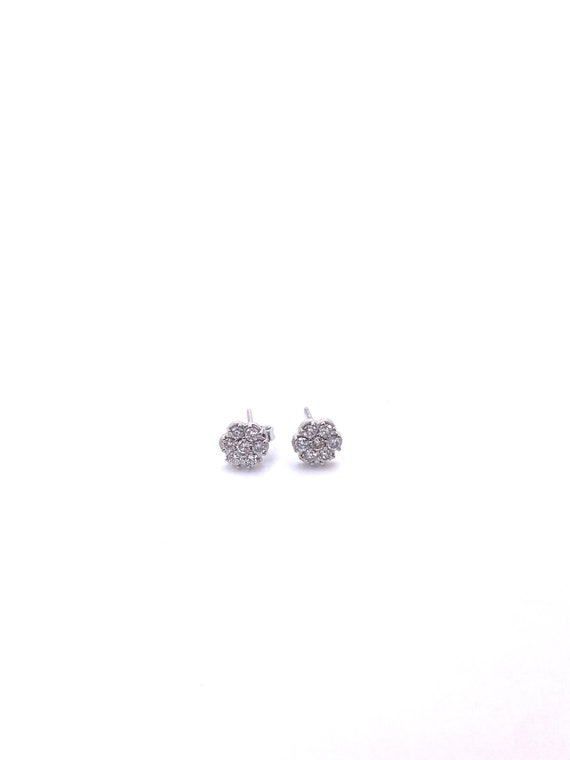 White Gold Diamond Stud Earrings - image 1