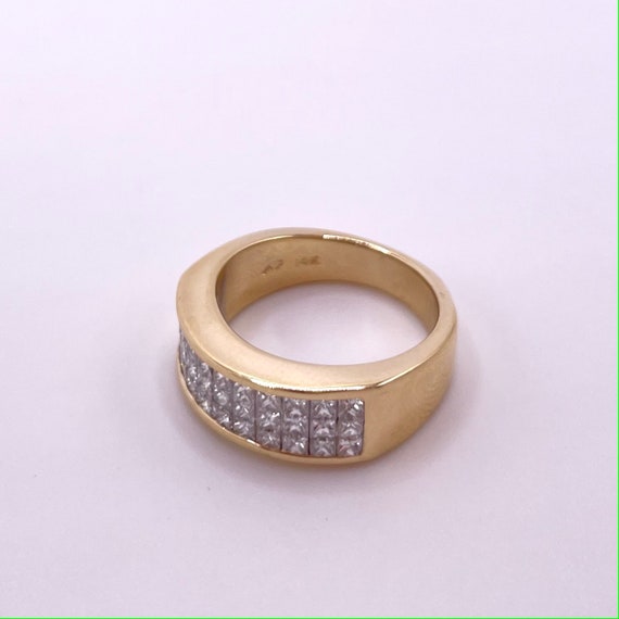 Estate Invisible Set Diamond Band Ring - image 5