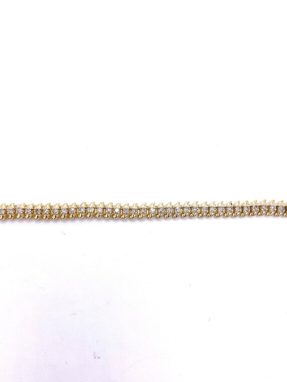 14k Yellow Gold Diamond Bracelet - image 2