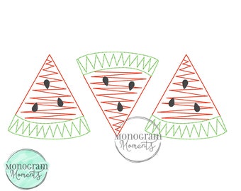 Watermelon machine embroidery design file, fruit bean stitch sketch embroidery design
