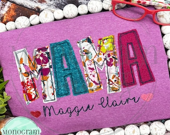 Scribble Mama Embroidery Design, Trendy Embroidery Design, Embroidery Design Trendy, Bean Stitch Applique, Versatile Embroidery Design, Mama
