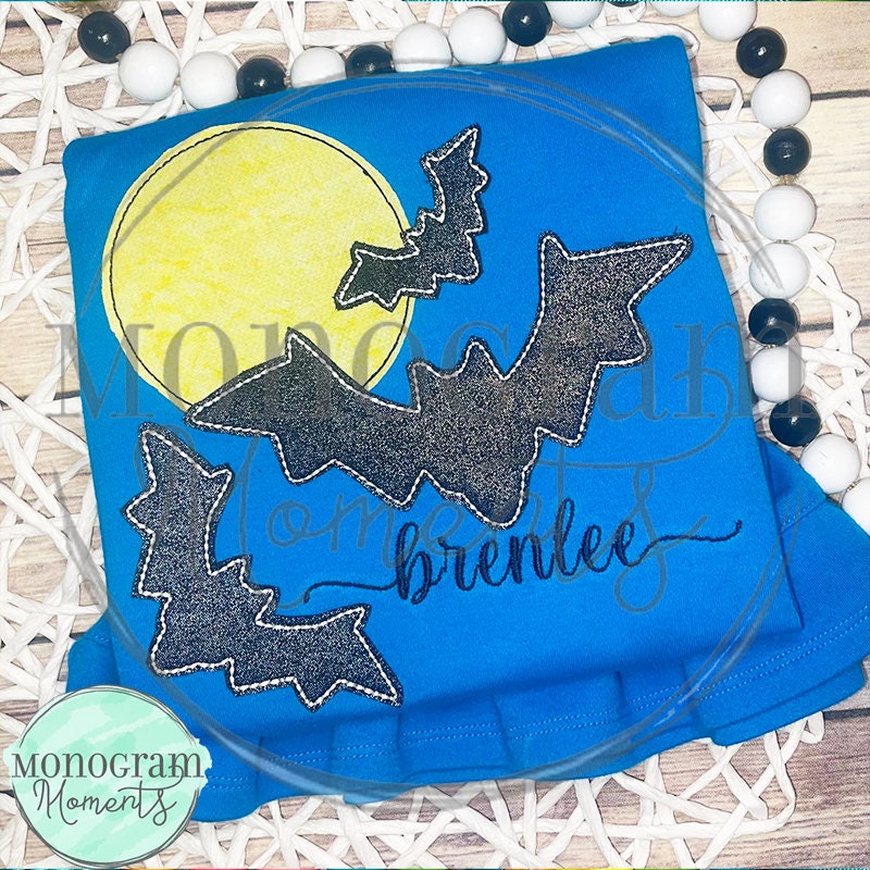 Bats at Night Embroidery Design, Trendy Embroidery Design, Embroidery ...